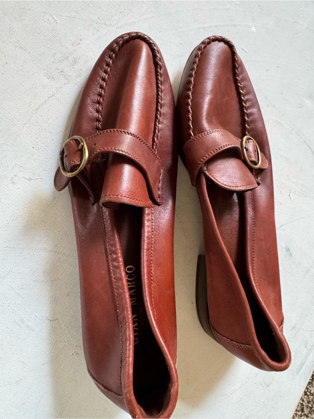 Classic Brown Leather Loafer with Buckle